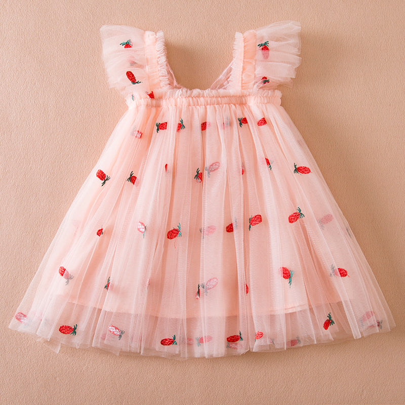 Berry Butterfly Tulle Pink Dress #11001190
