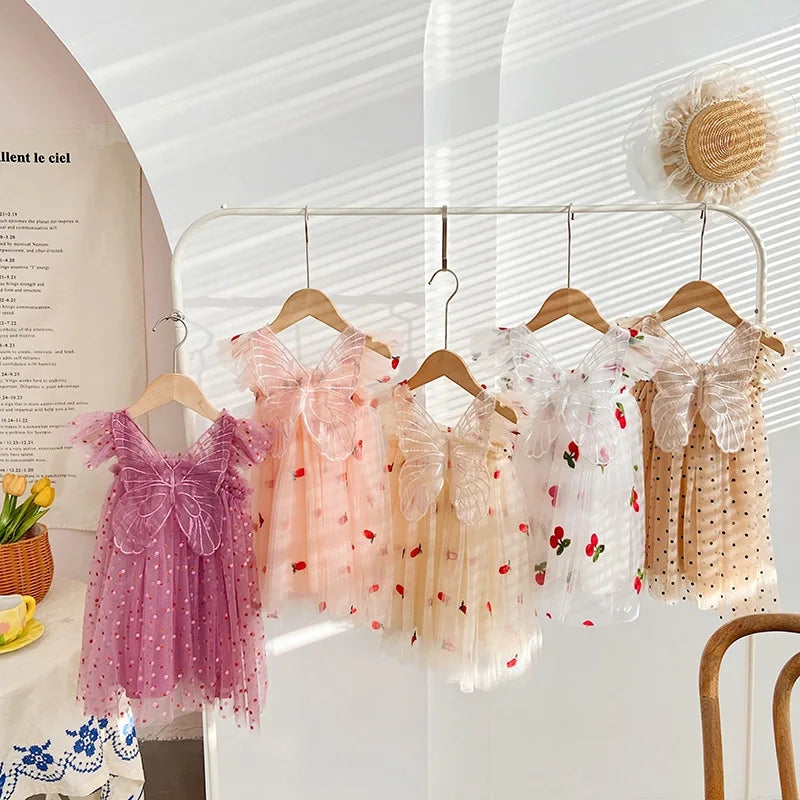 Berry Butterfly Tulle Pink Dress #11001190
