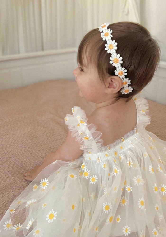 White Daisy Tulle Dress #1000122