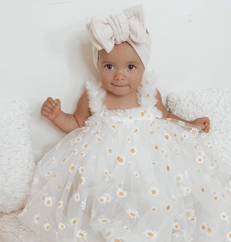 White Daisy Tulle Dress #1000122