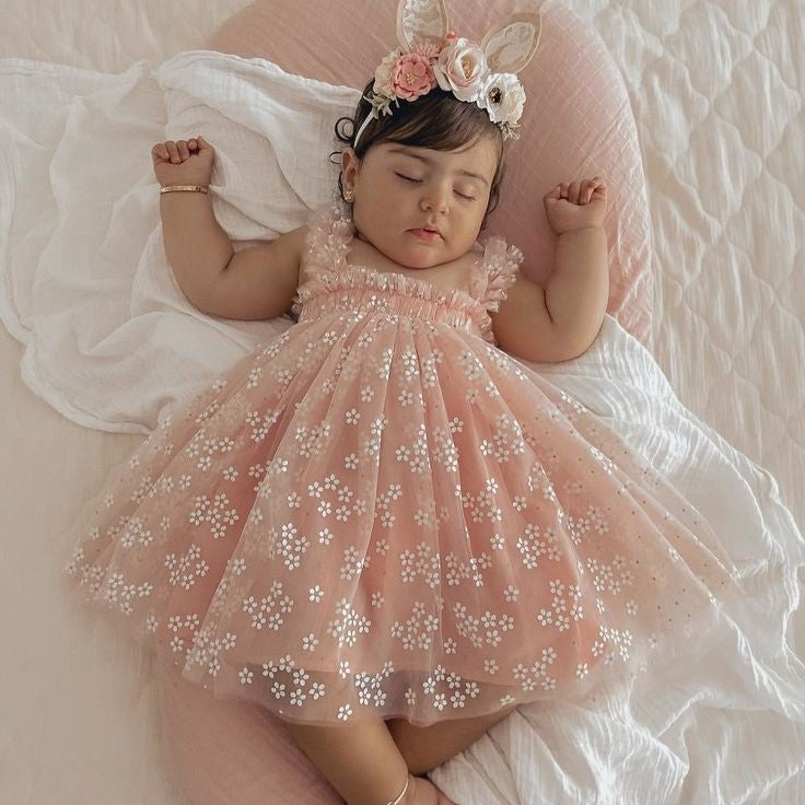 Pink Daisy Tulle Romper #1000191