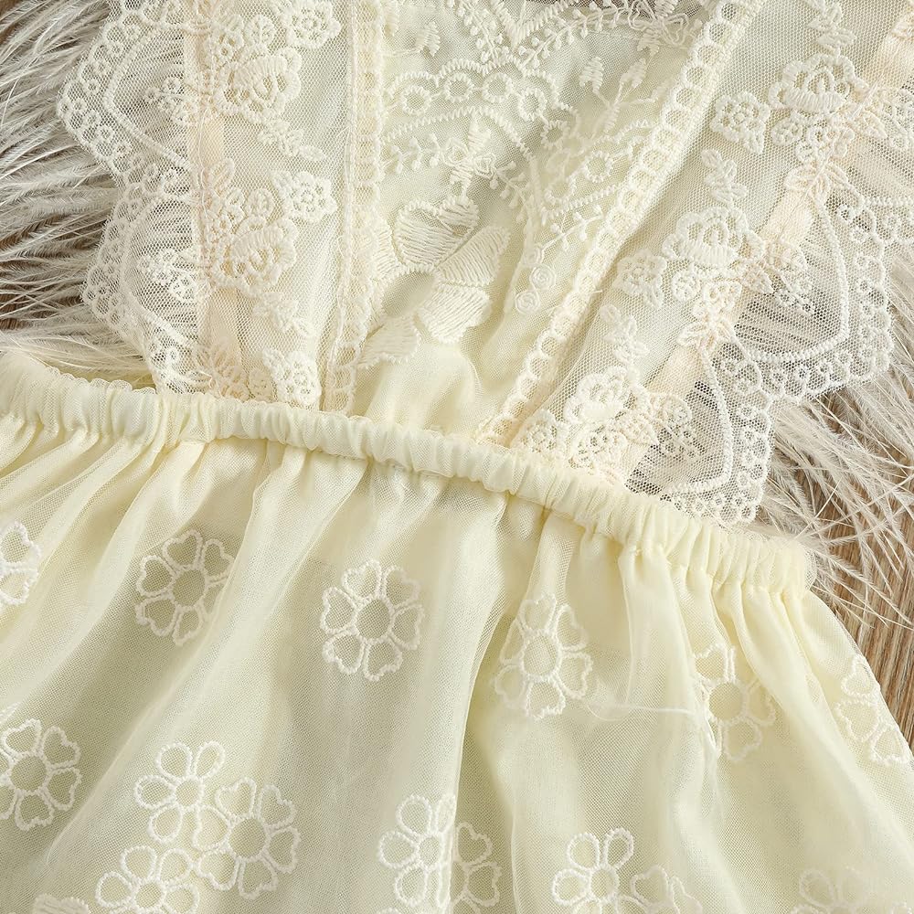Ivory Lace Dress with Feather Detail #1000214