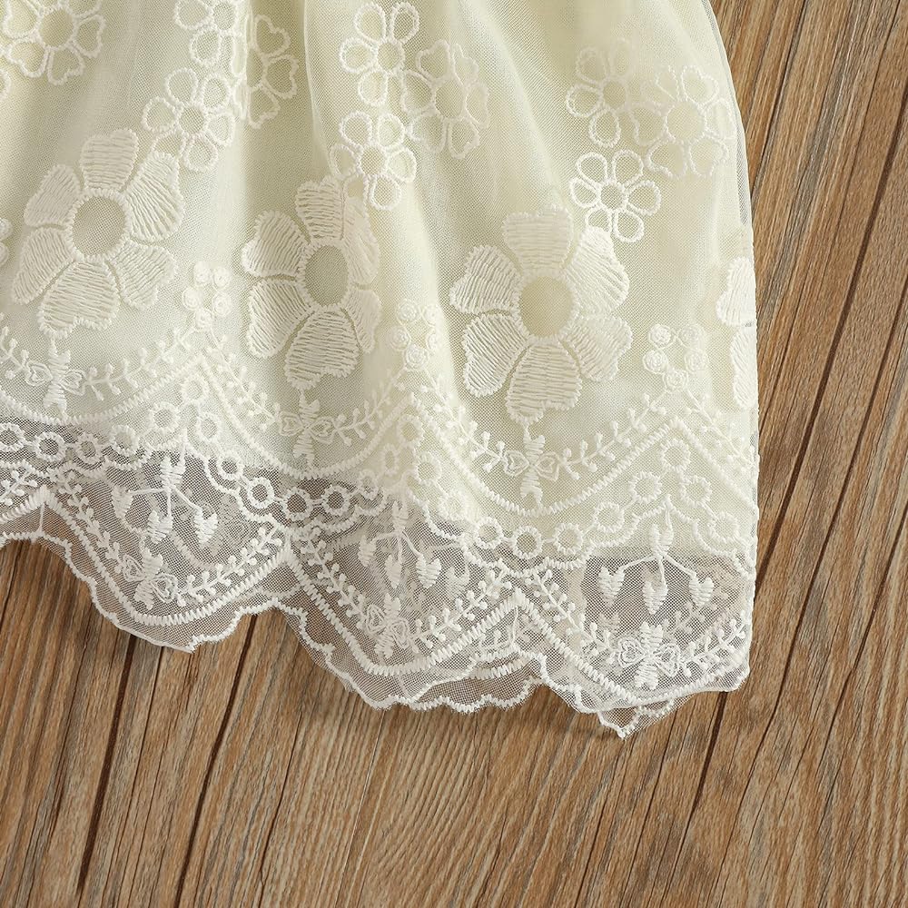 Ivory Lace Dress with Feather Detail #1000214