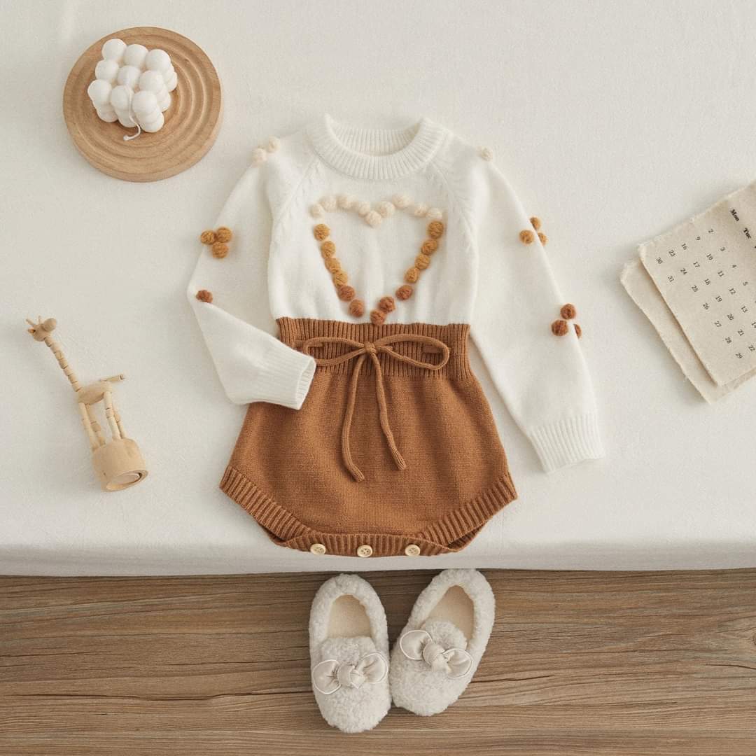 Luxury Knitwear Two-toned Romper Ombre, Tan and Burned Orange #1000217
