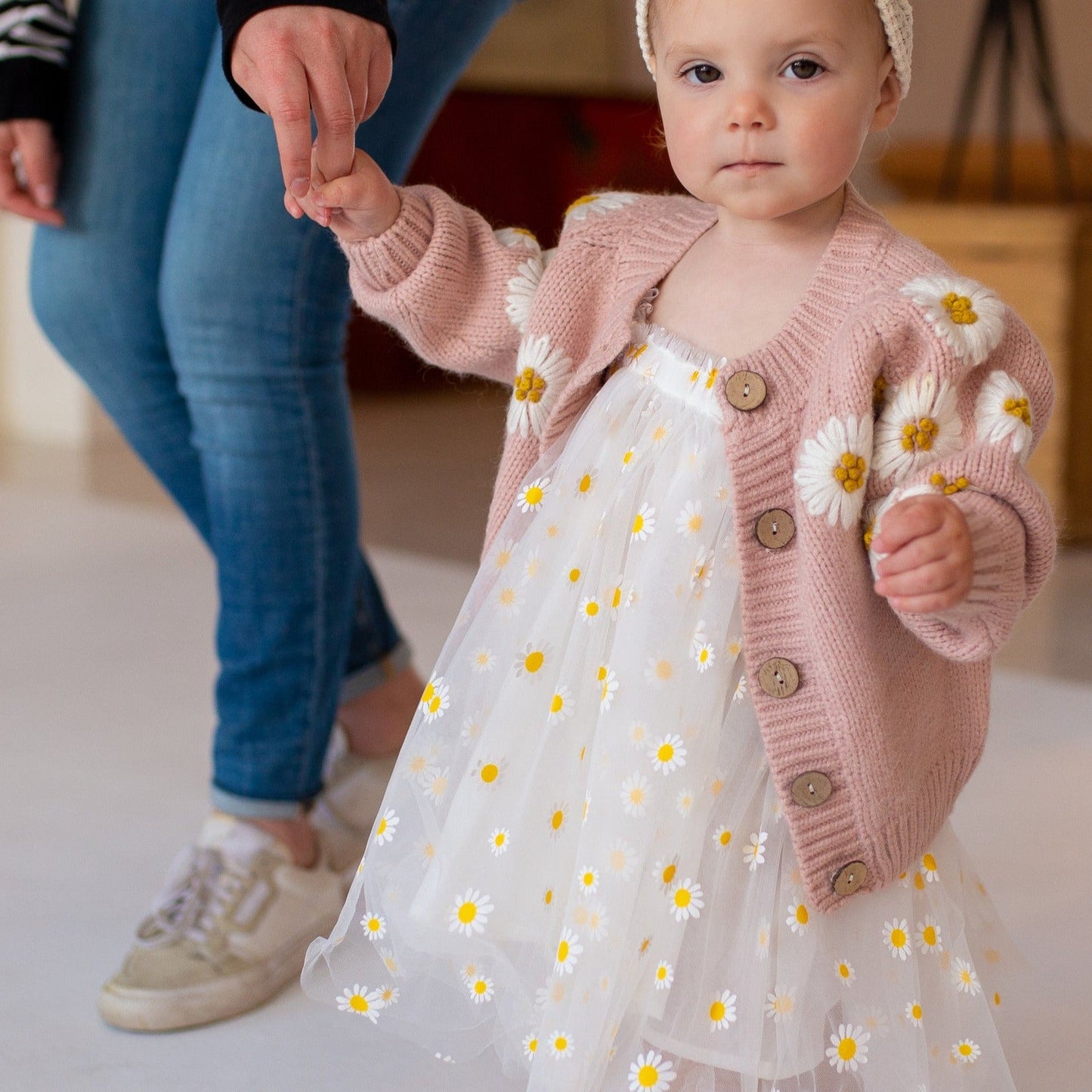 White Daisy Tulle Dress #1000122