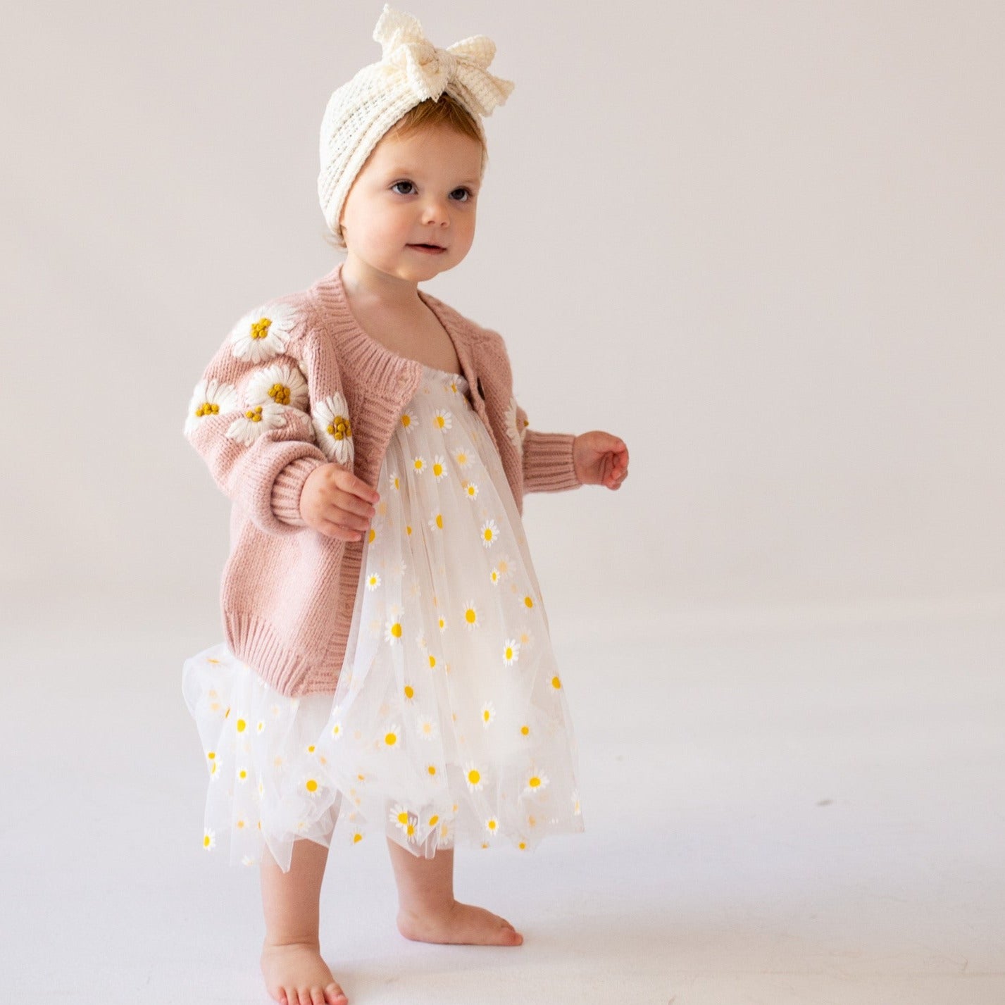 White Daisy Tulle Dress #1000122