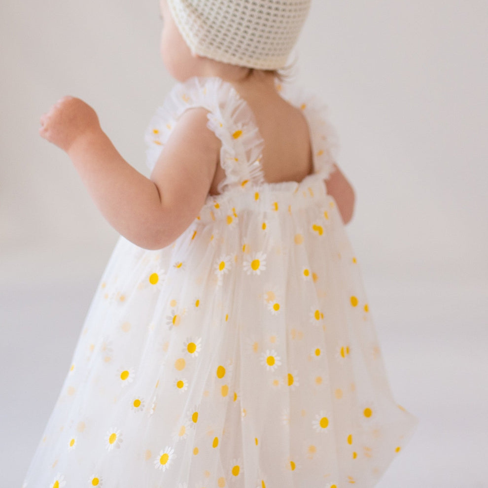 White Daisy Tulle Dress #1000122