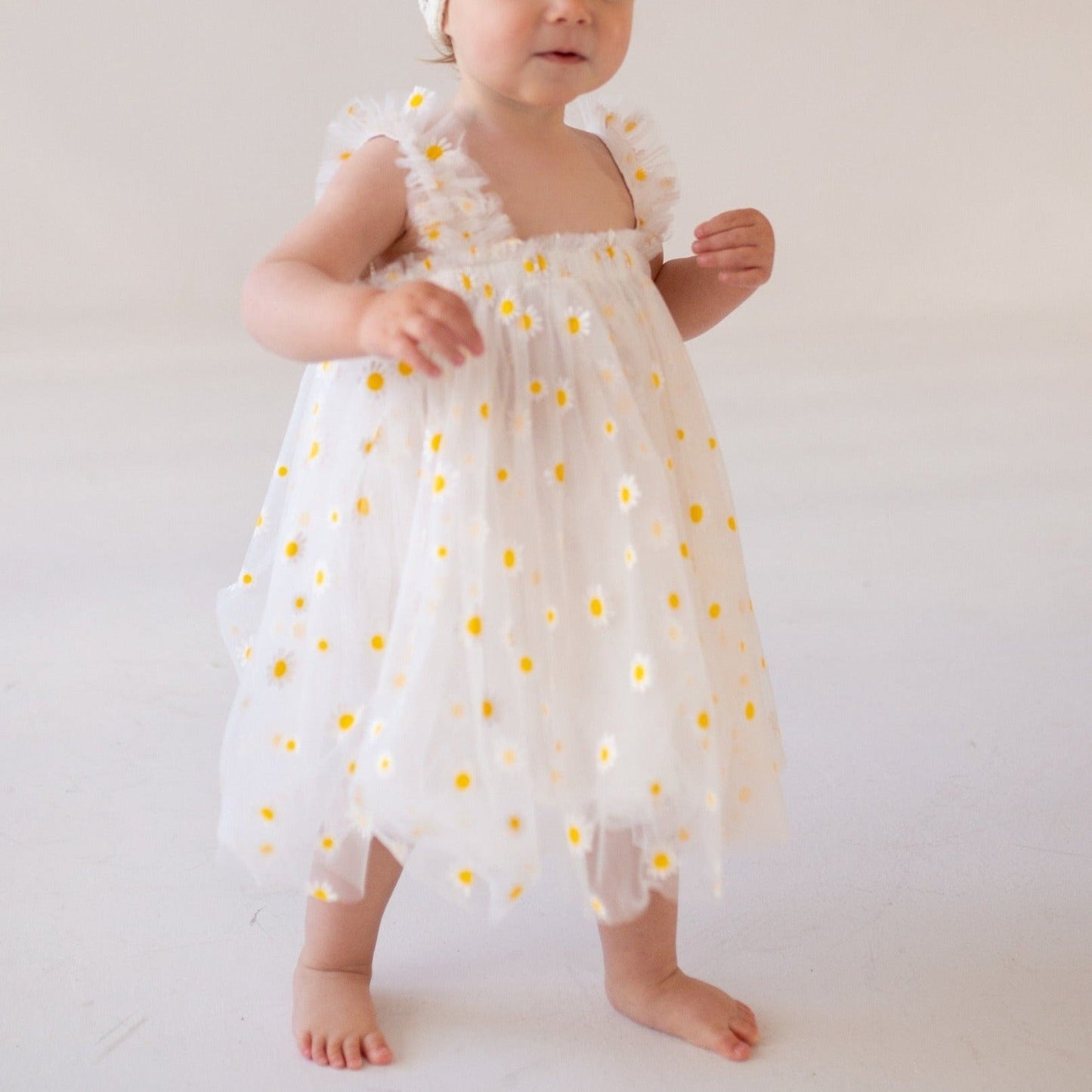 White Daisy Tulle Dress #1000122