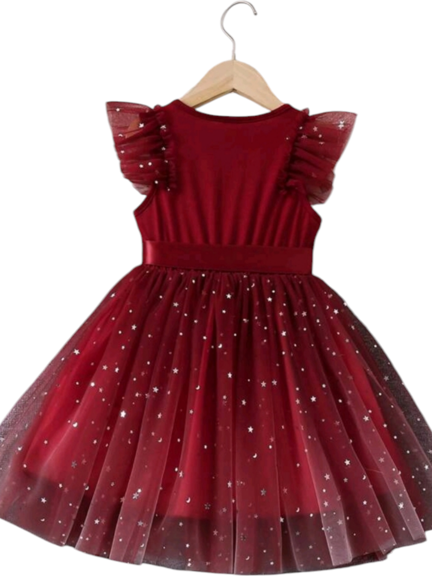 Maroon Mesh Dress #100034