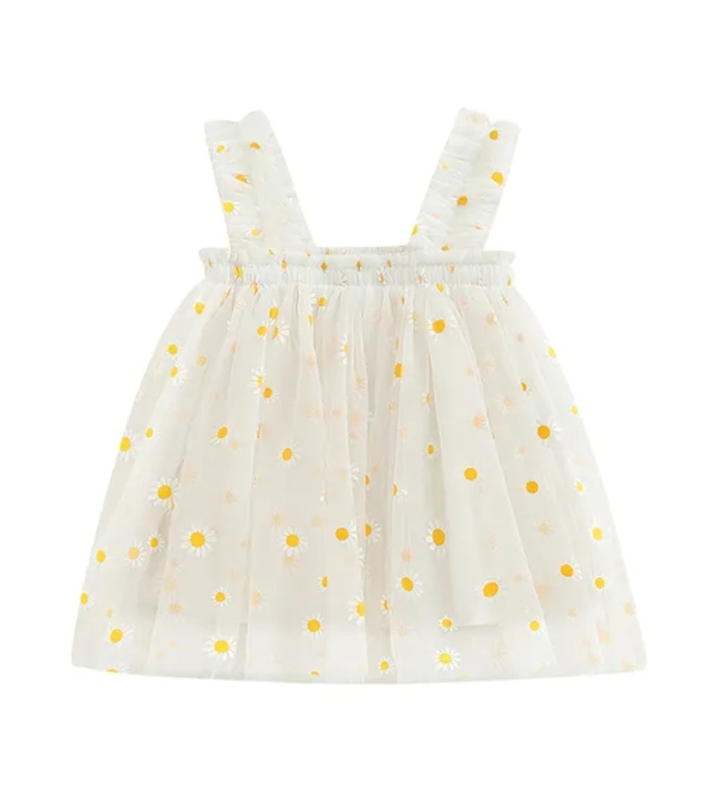 White Daisy Tulle Dress #1000122