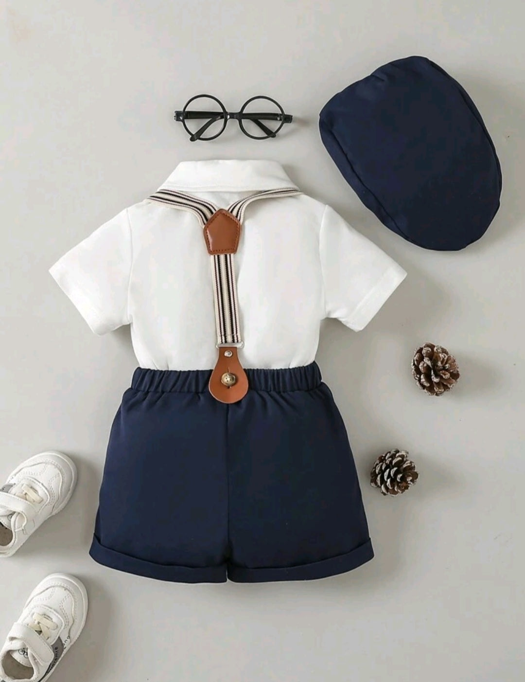 5PCS Gentleman Shuit Navy and White #2000119
