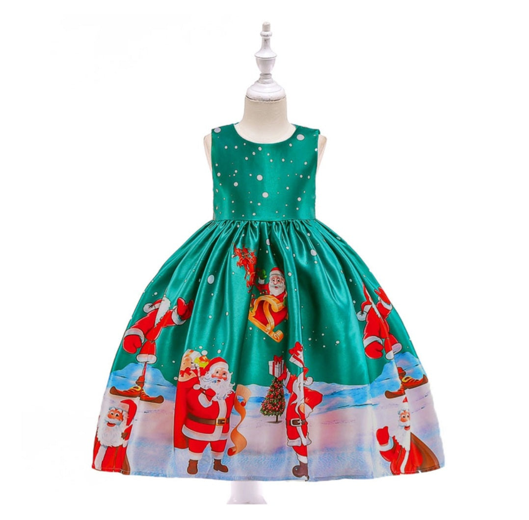 Santa Green Special Occasions Dress Christmas #1000646