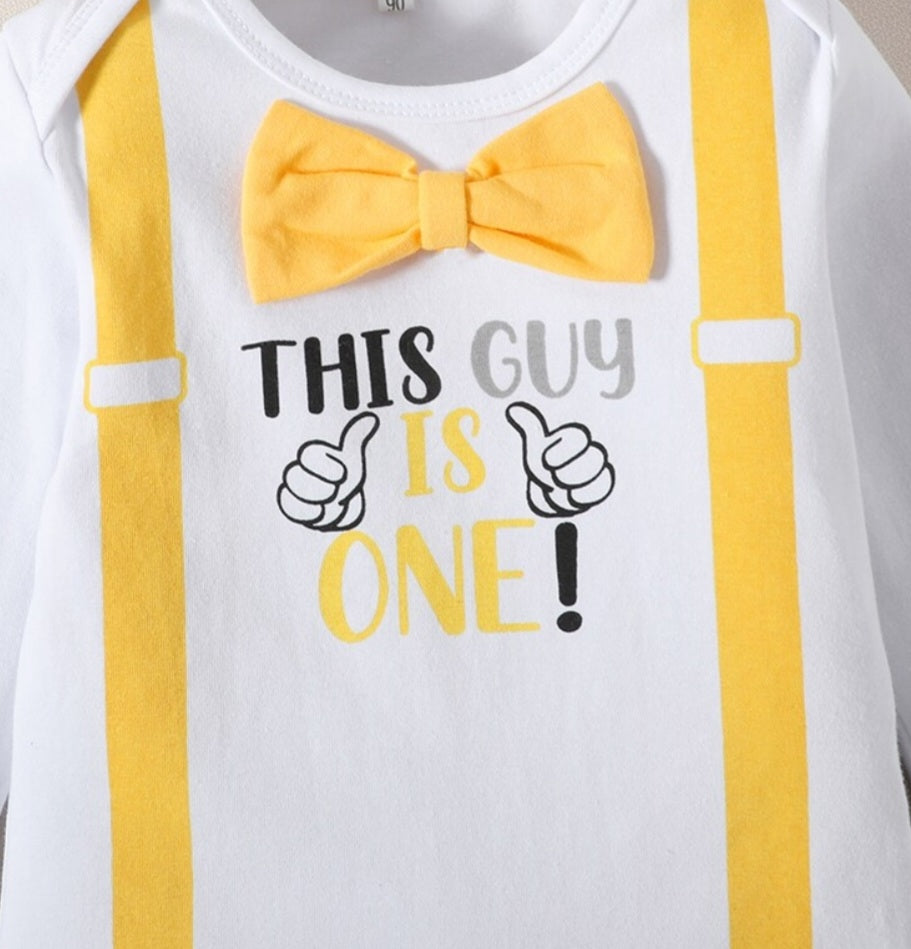 This Guy Is One Birthday Outfit Yellow #2000326