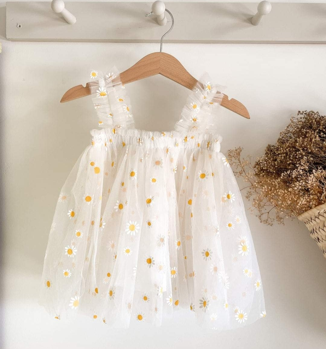 White Daisy Tulle Dress #1000122