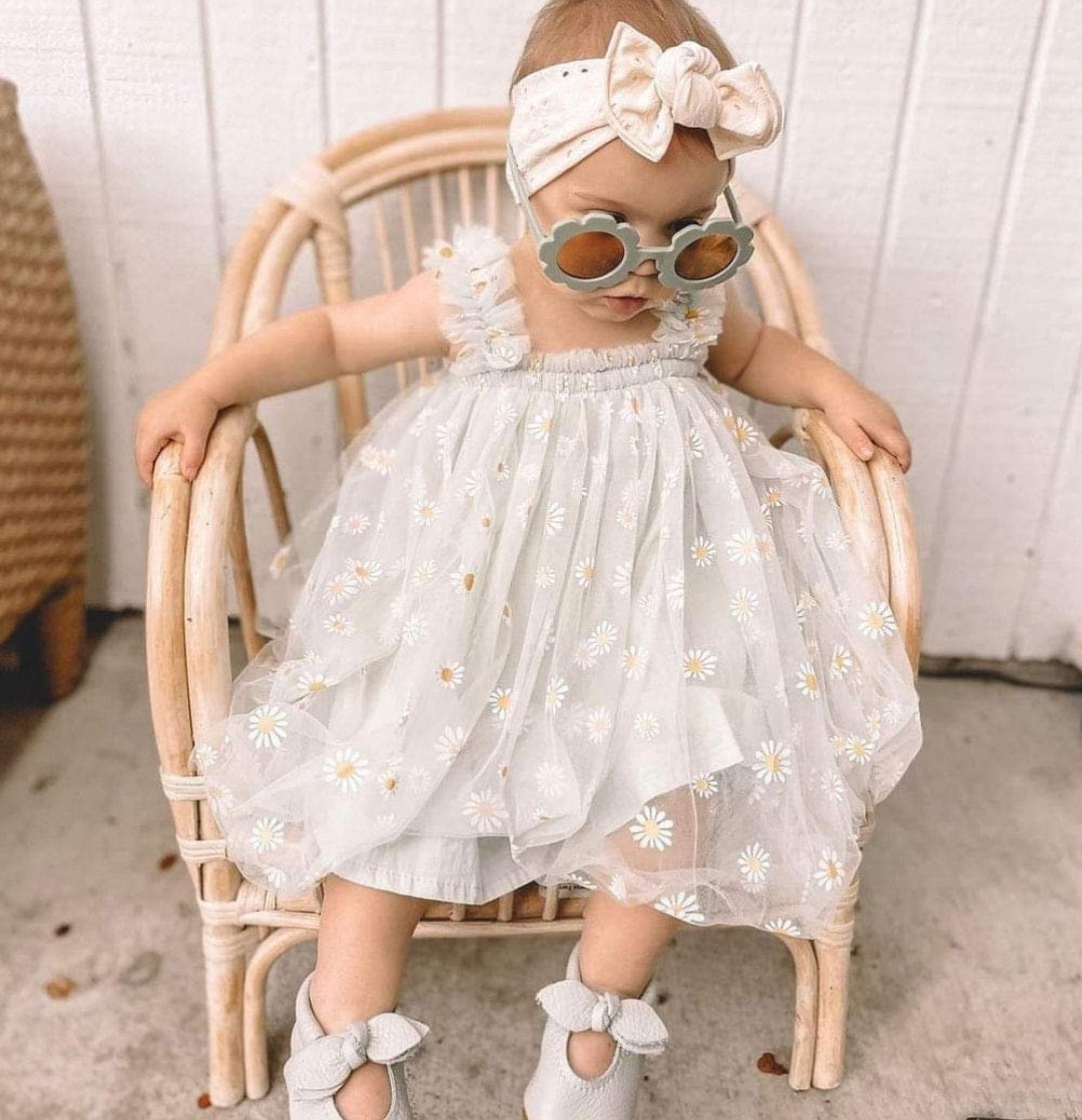 White Daisy Tulle Dress #1000122