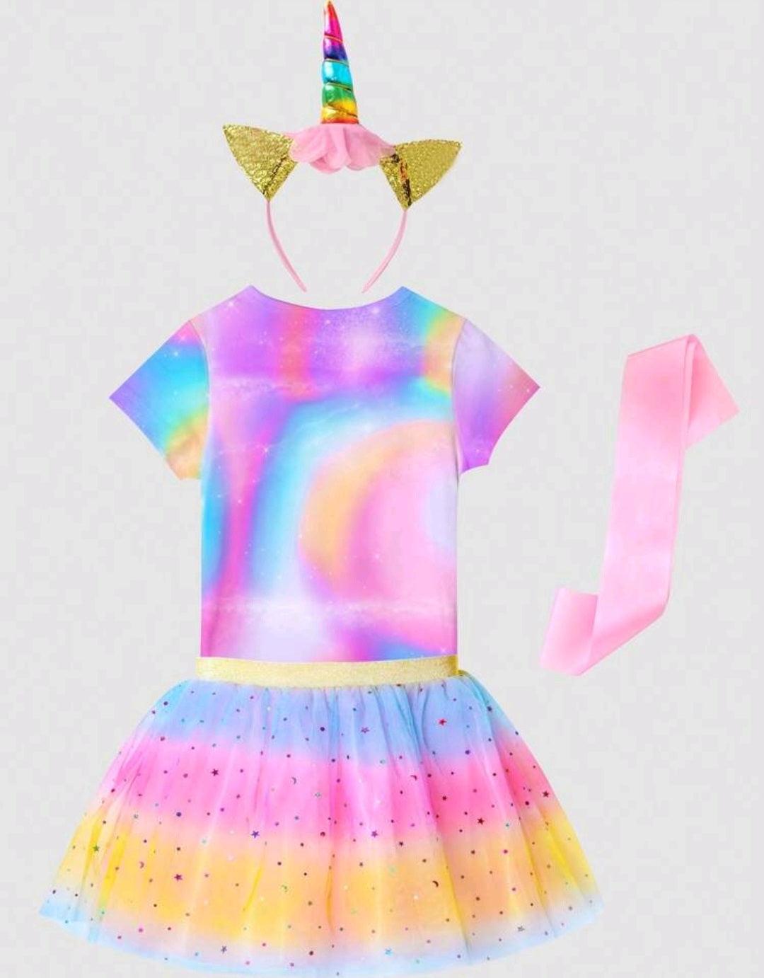 4 PCS Happy Birthday Unicorn Outfit #1001041