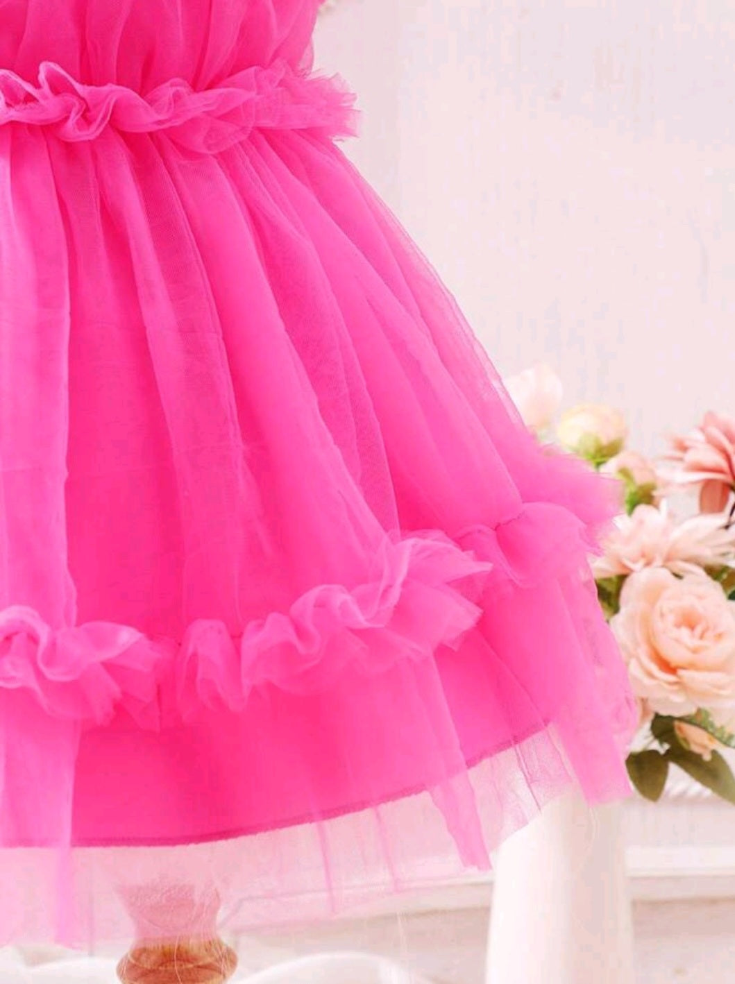 Cerise Pink Ruffle Dress #1000496