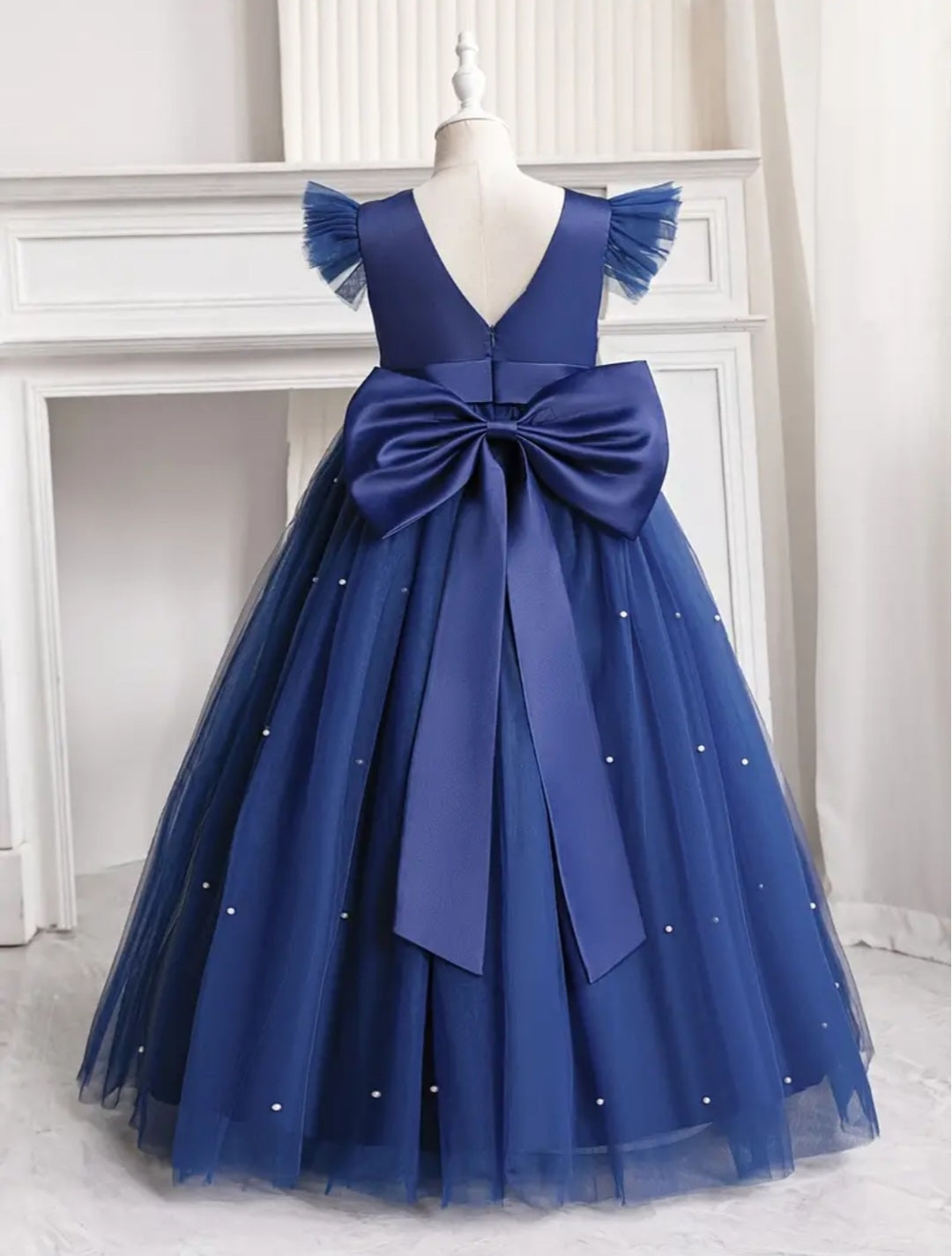 Navy Special Occasions Dress Ball Gown with Pearls #1000204