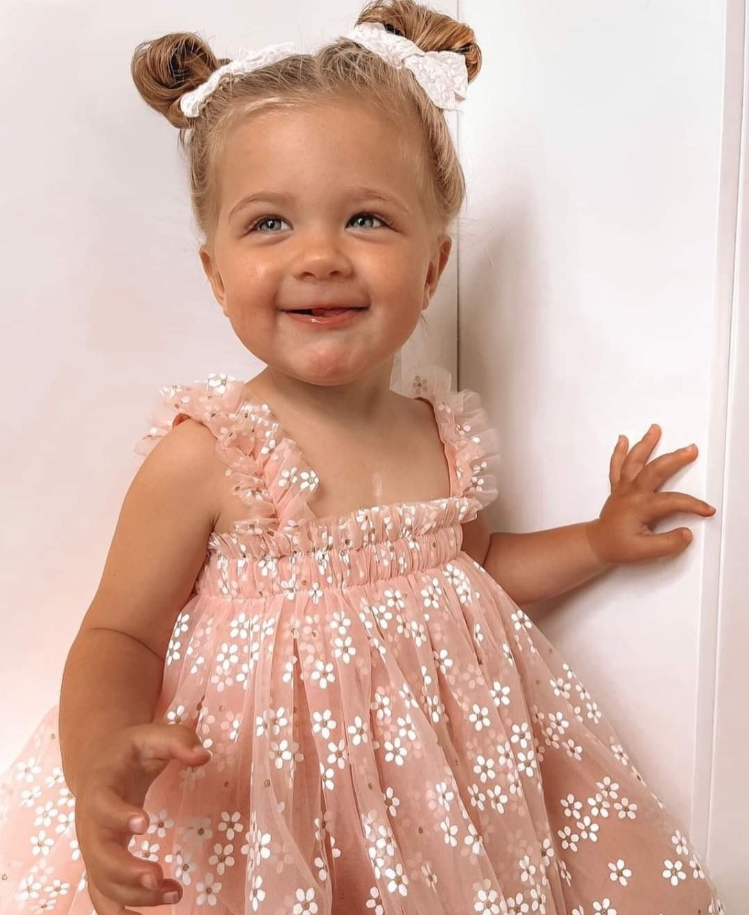 Pink Daisy Tulle Romper #1000191