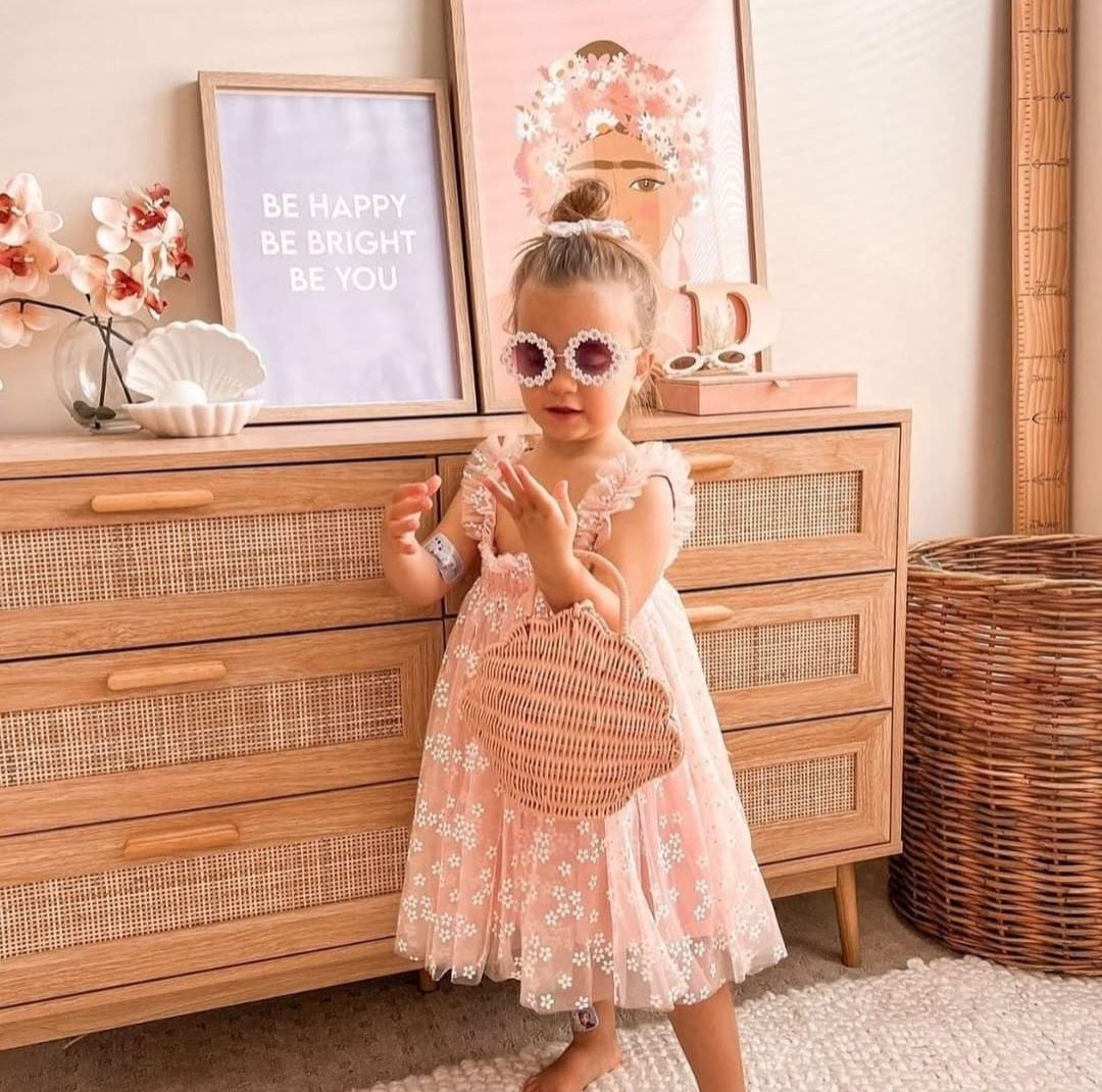 Pink Daisy Tulle Romper #1000191