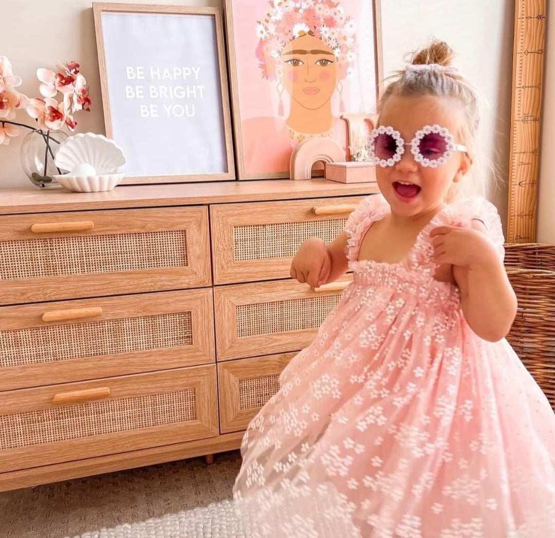 Pink Daisy Tulle Romper #1000191
