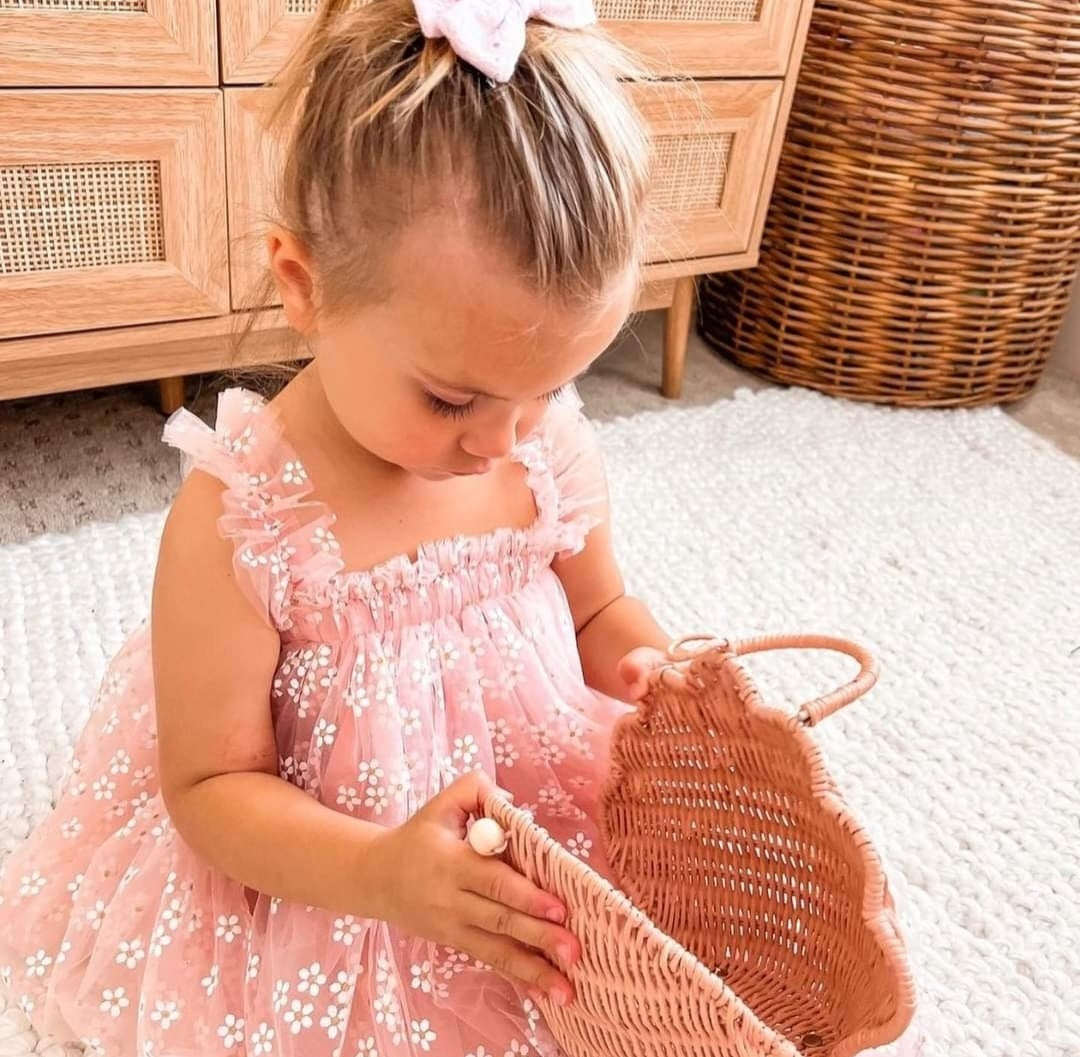 Pink Daisy Tulle Romper #1000191