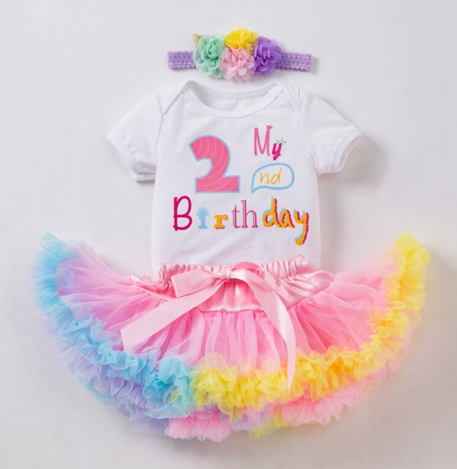 My 2nd BIRTHDAY Romper with Puffy Bloomer Tutu and Headband #1000304