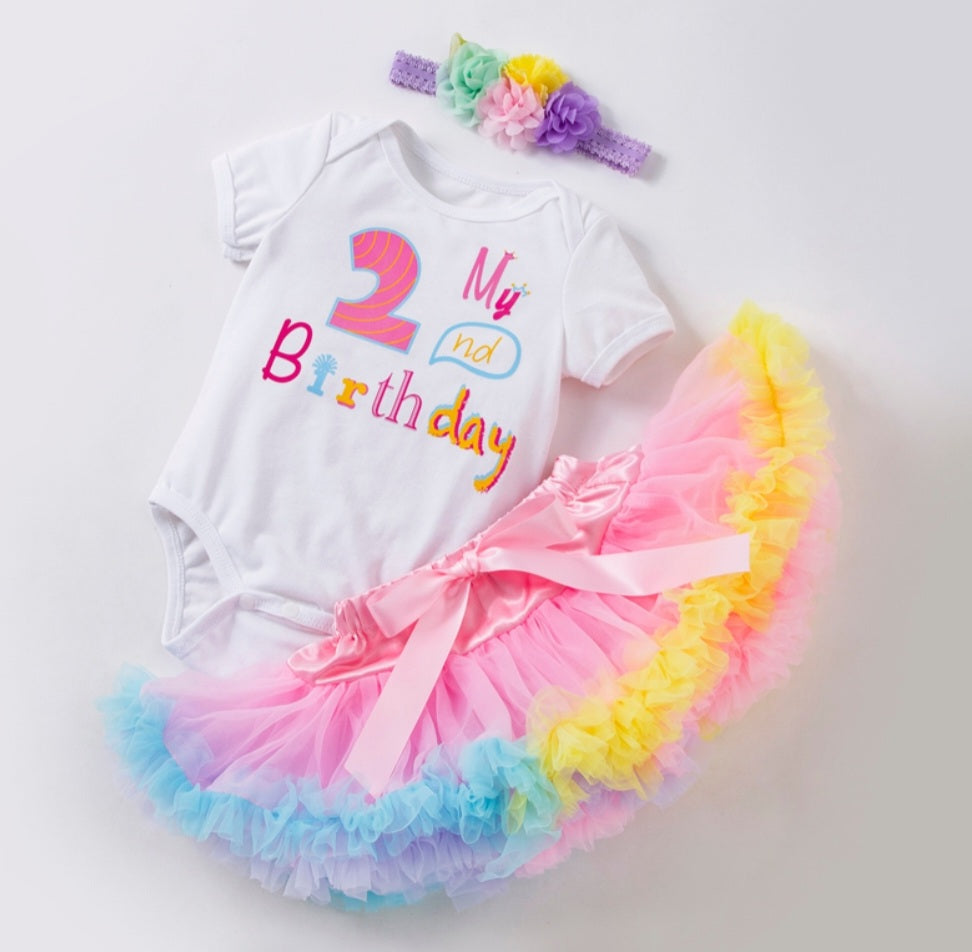 My 2nd BIRTHDAY Romper with Puffy Bloomer Tutu and Headband #1000304