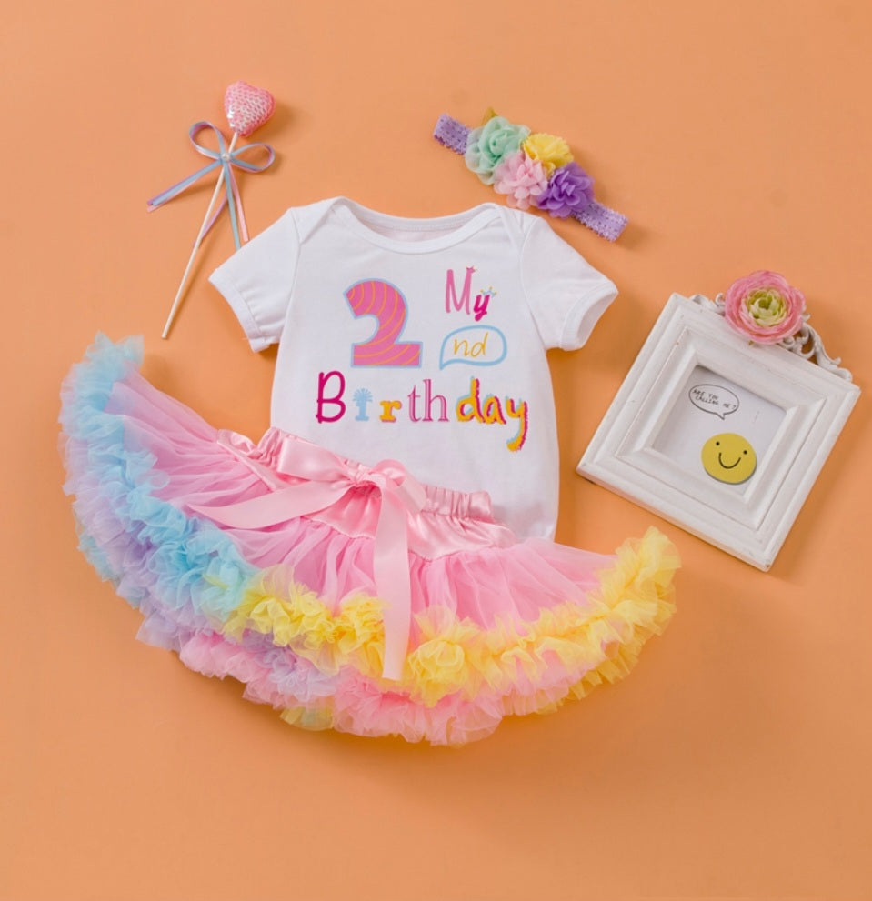 My 2nd BIRTHDAY Romper with Puffy Bloomer Tutu and Headband #1000304