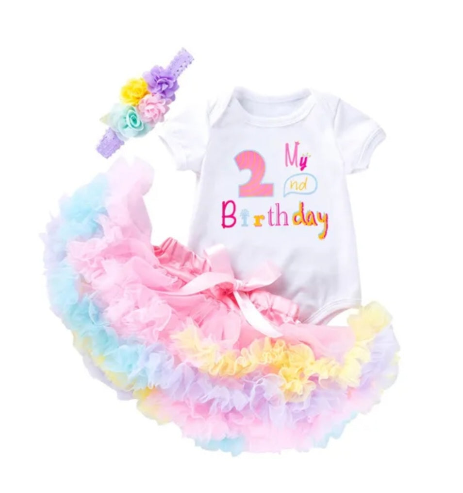 My 2nd BIRTHDAY Romper with Puffy Bloomer Tutu and Headband #1000304