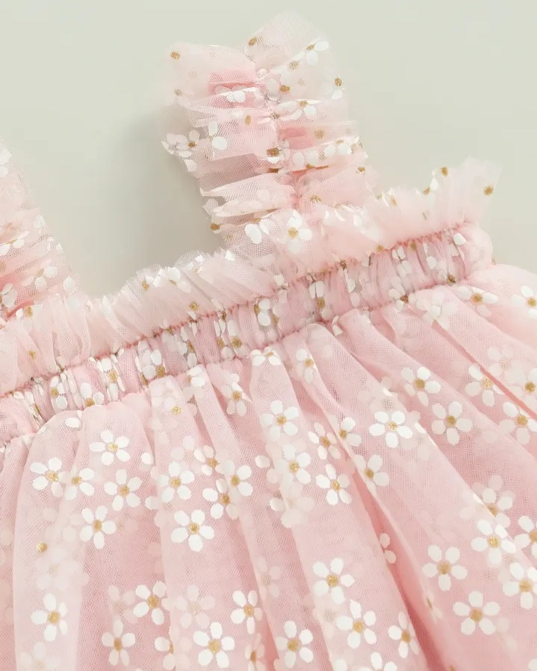 Pink Daisy Tulle Romper #1000191