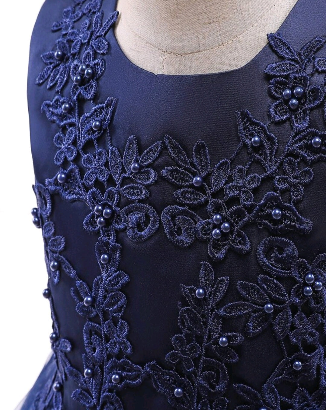 Navy Special Occasions Dress with Floral Detail #1000983
