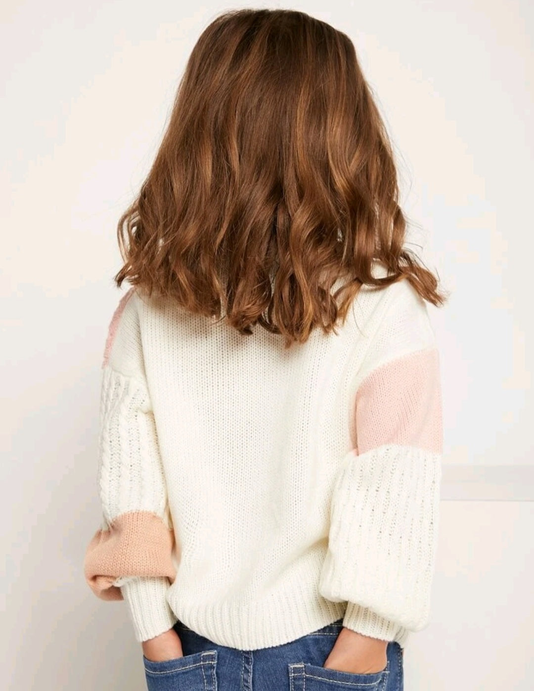 Colorblock Cable Knit Sweater #1000213