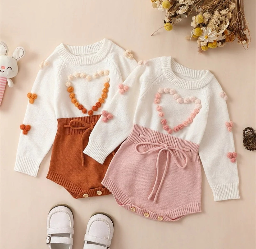Luxury Knitwear Two-toned Romper Ombre, Tan and Burned Orange #1000217