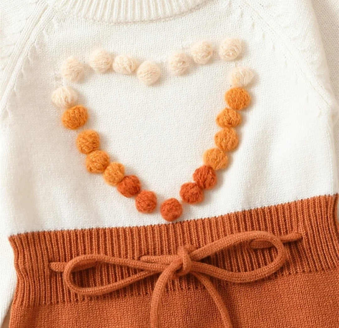 Luxury Knitwear Two-toned Romper Ombre, Tan and Burned Orange #1000217