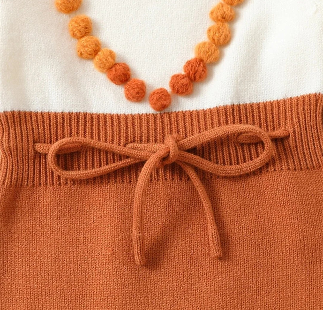 Luxury Knitwear Two-toned Romper Ombre, Tan and Burned Orange #1000217