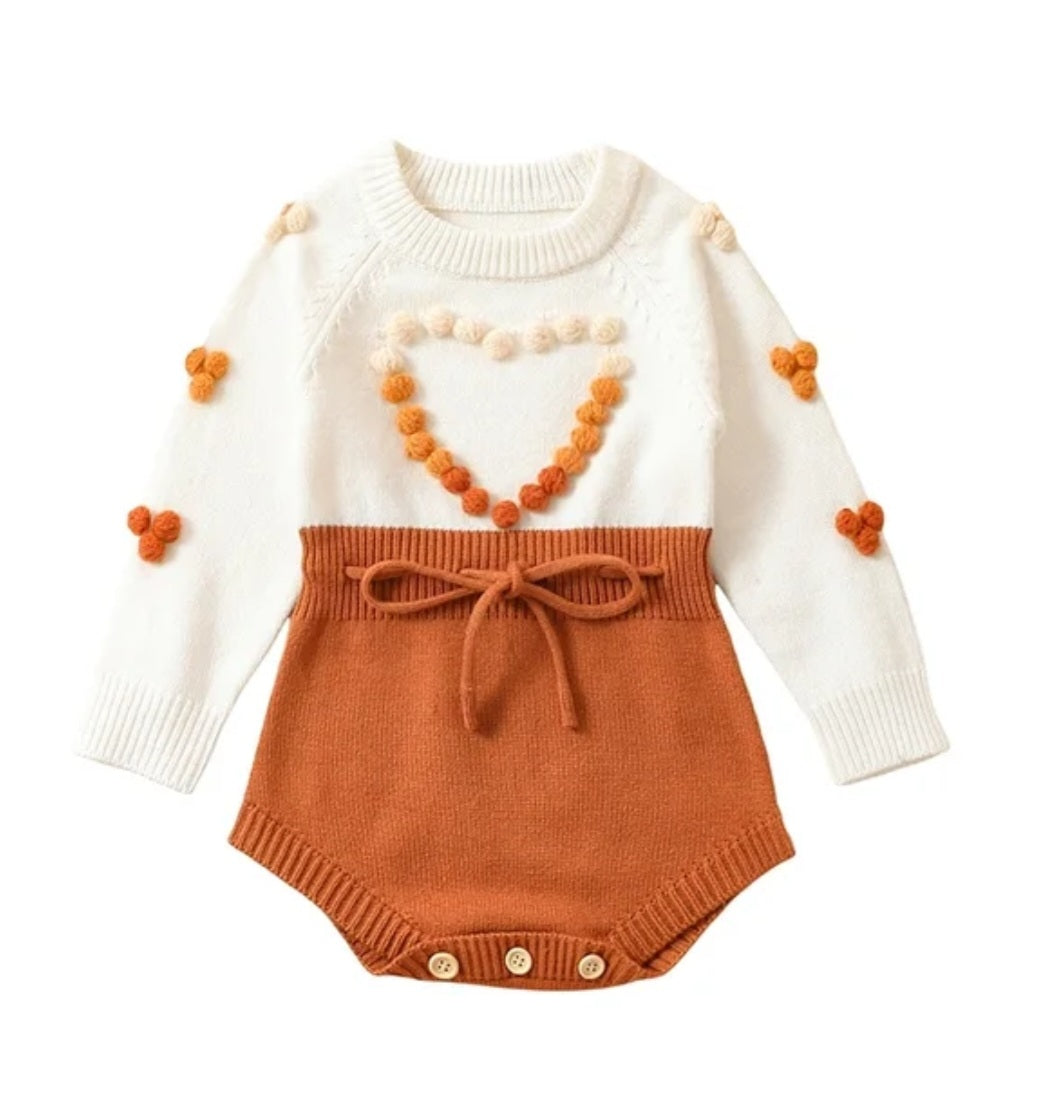 Luxury Knitwear Two-toned Romper Ombre, Tan and Burned Orange #1000217