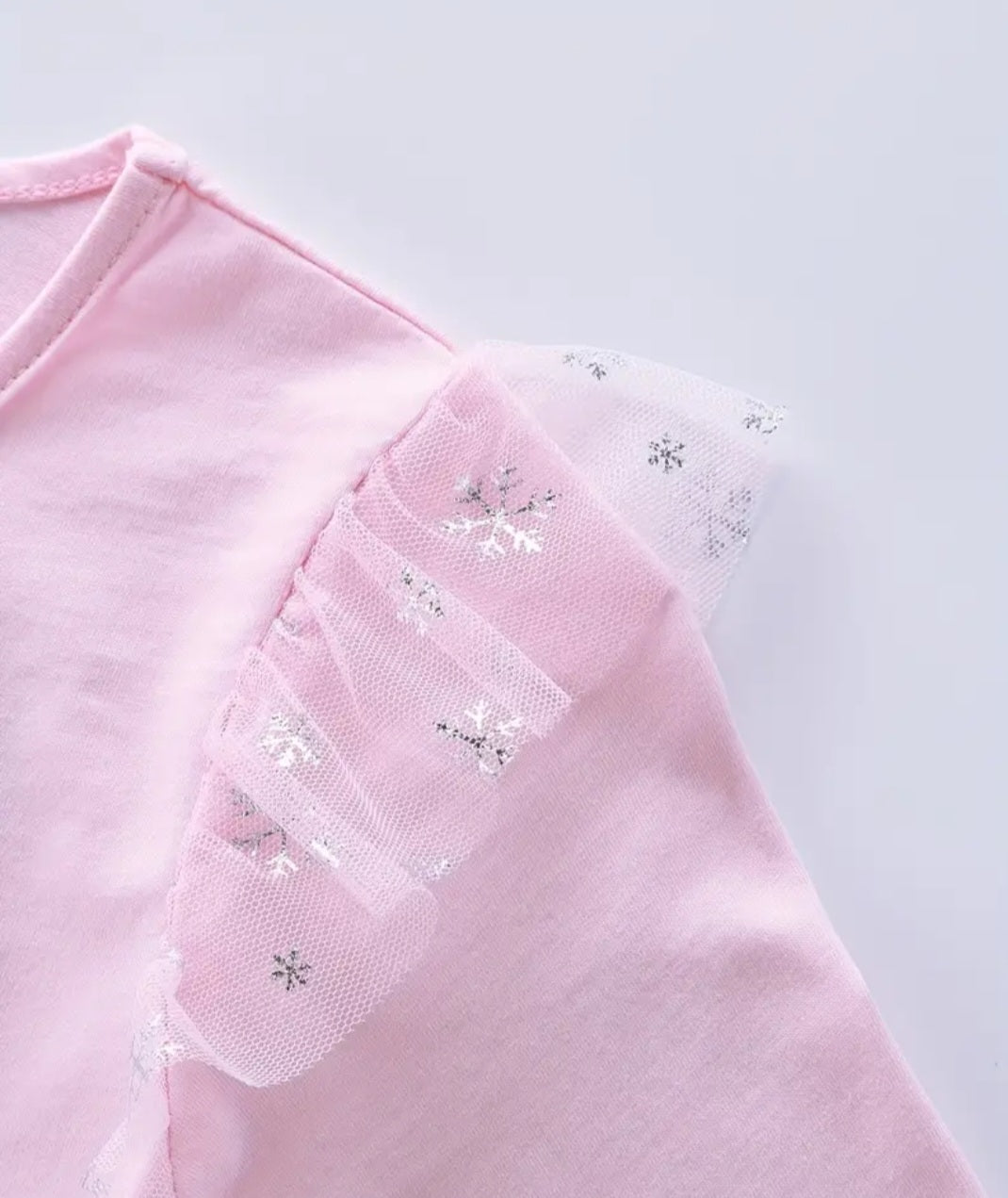Pink Snow Princess Dress with Embroidered Snowflake #1002002