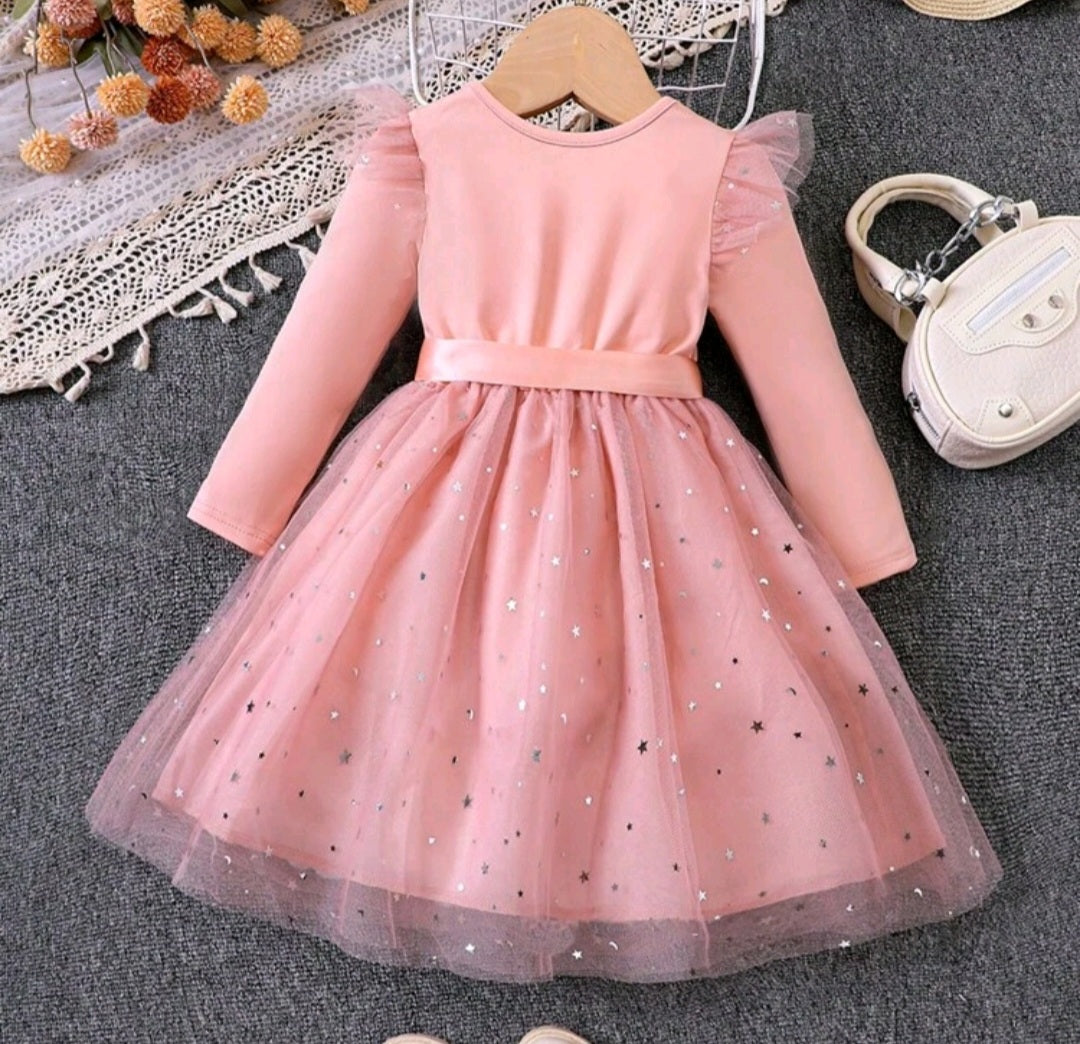 Peachy Pink Sparkle Dress #1000240