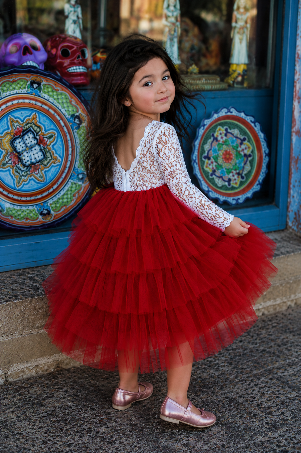 Long Sleeve Lace Red Wine Special Occasions Dress #1000273