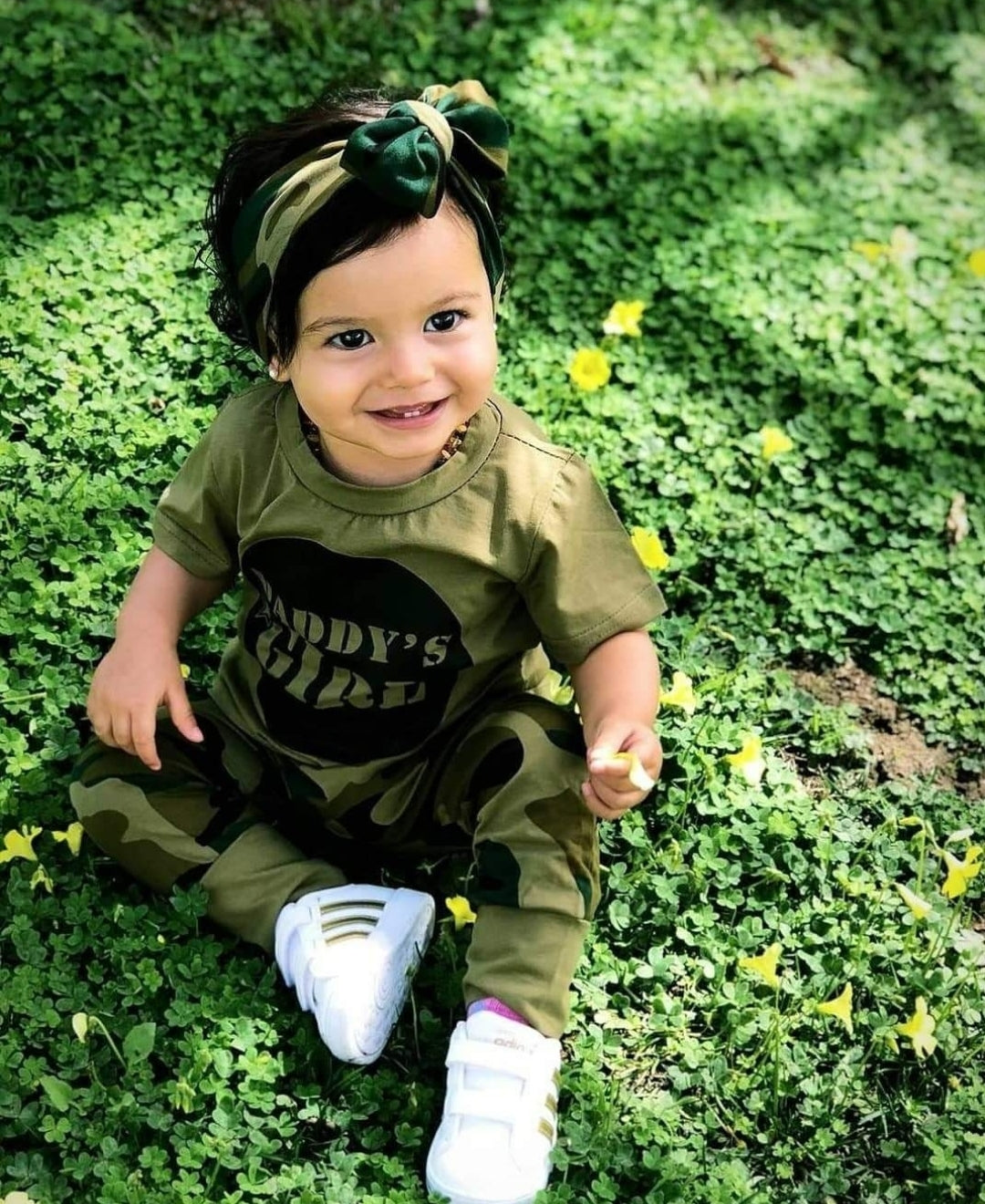 Daddy's Girl T-shirt, Camo Pants And Headband #1000287