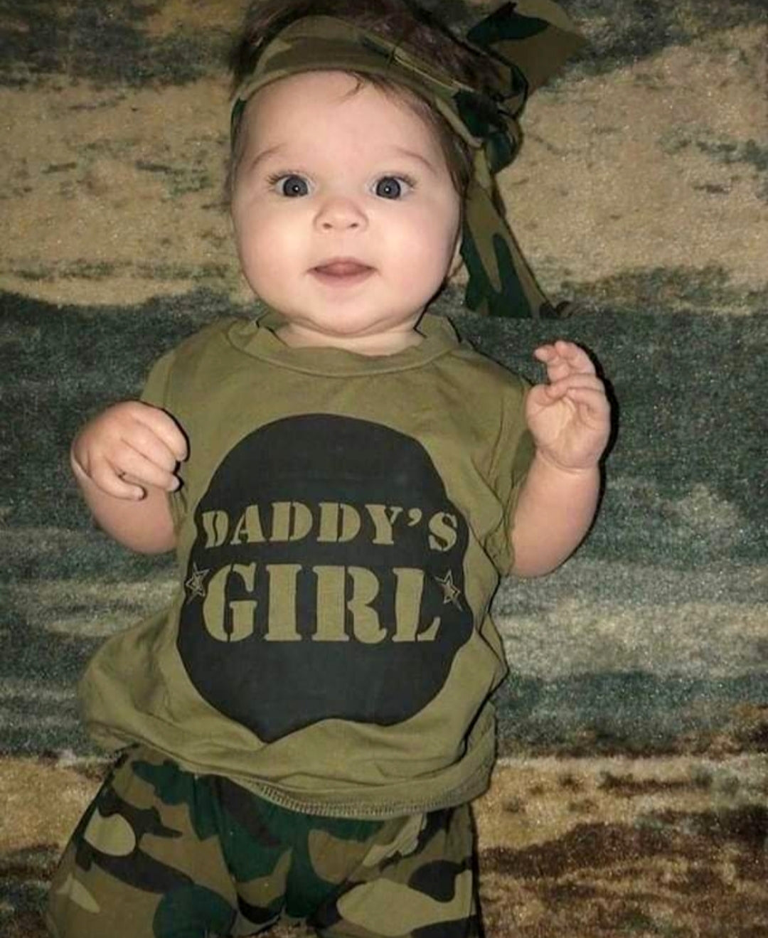 Daddy's Girl T-shirt, Camo Pants And Headband #1000287