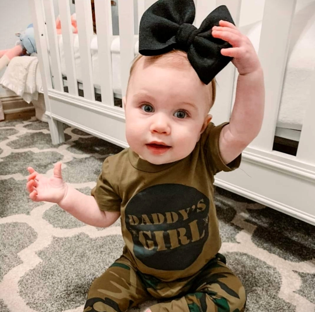 Daddy's Girl T-shirt, Camo Pants And Headband #1000287