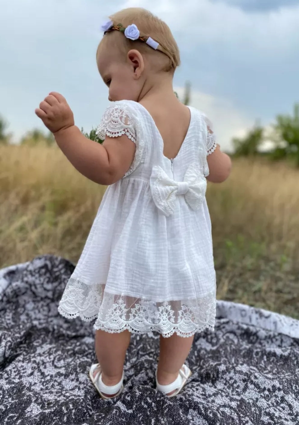 Sibling Outfits, White Lace Dress #1000691