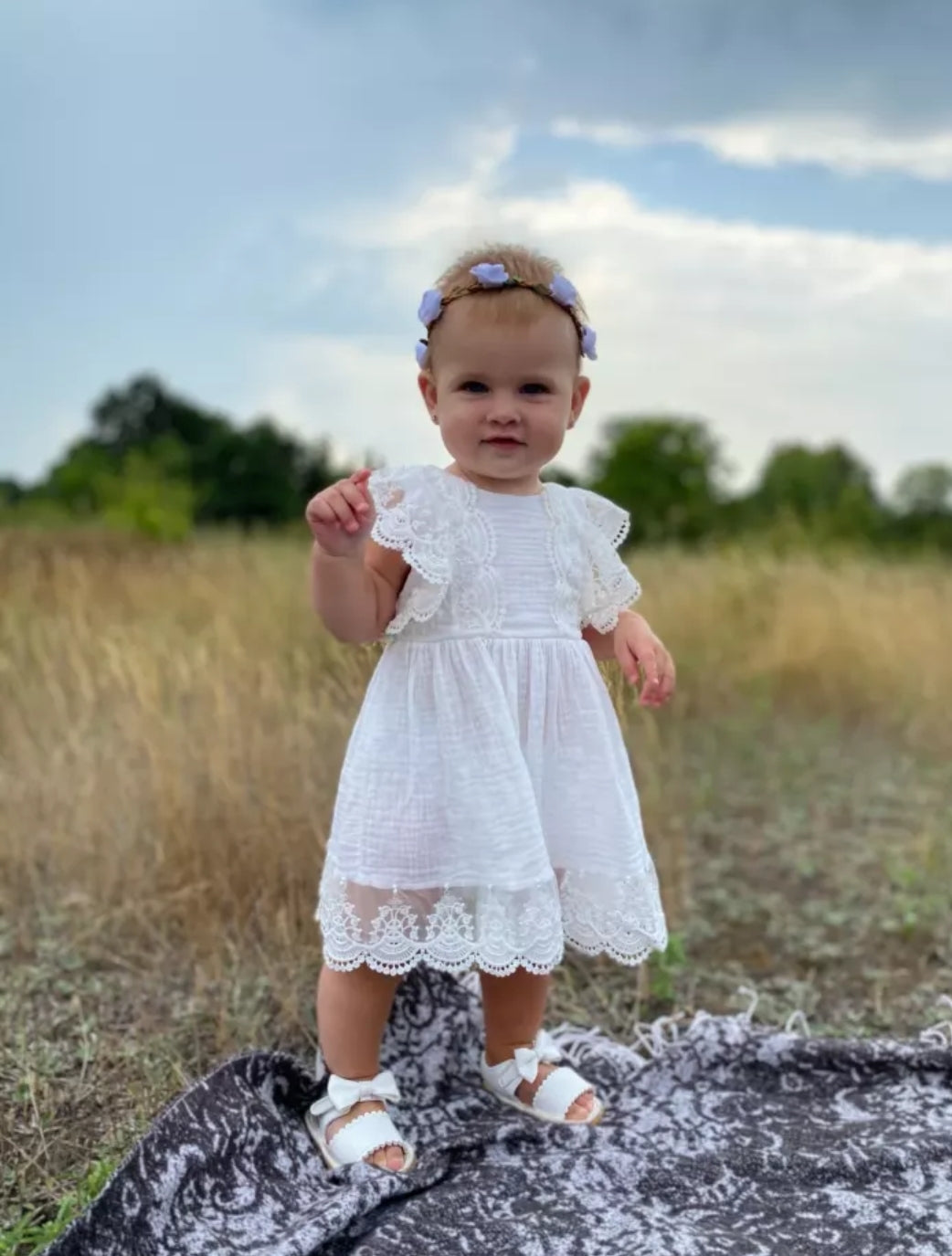 Sibling Outfits, White Lace Dress #1000691