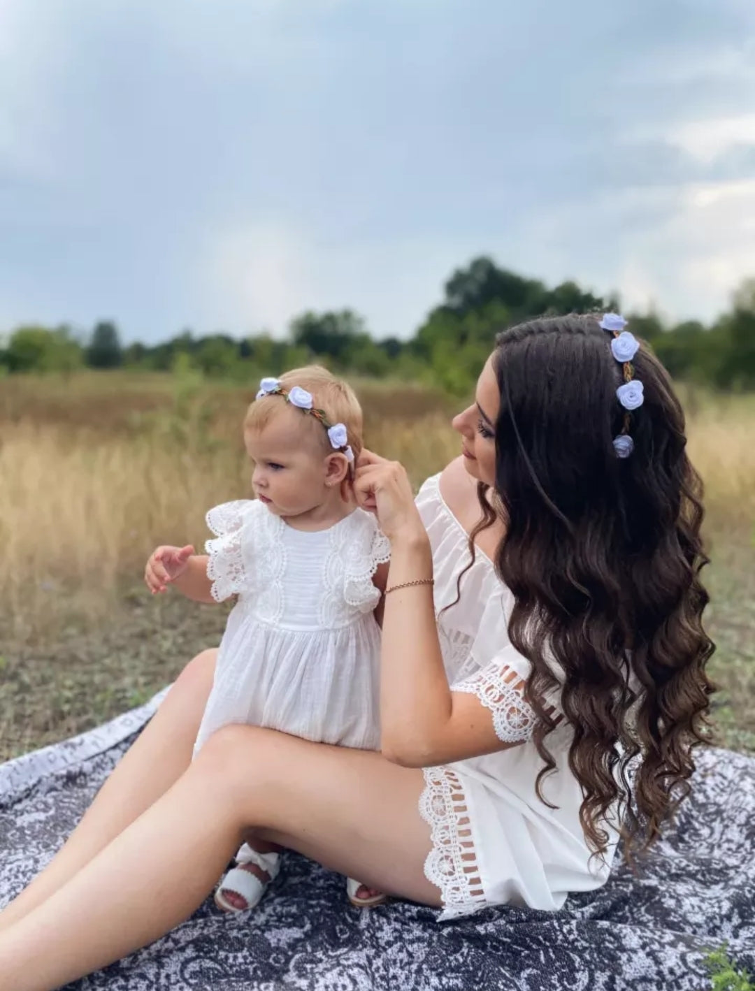 Sibling Outfits, White Lace Dress #1000691