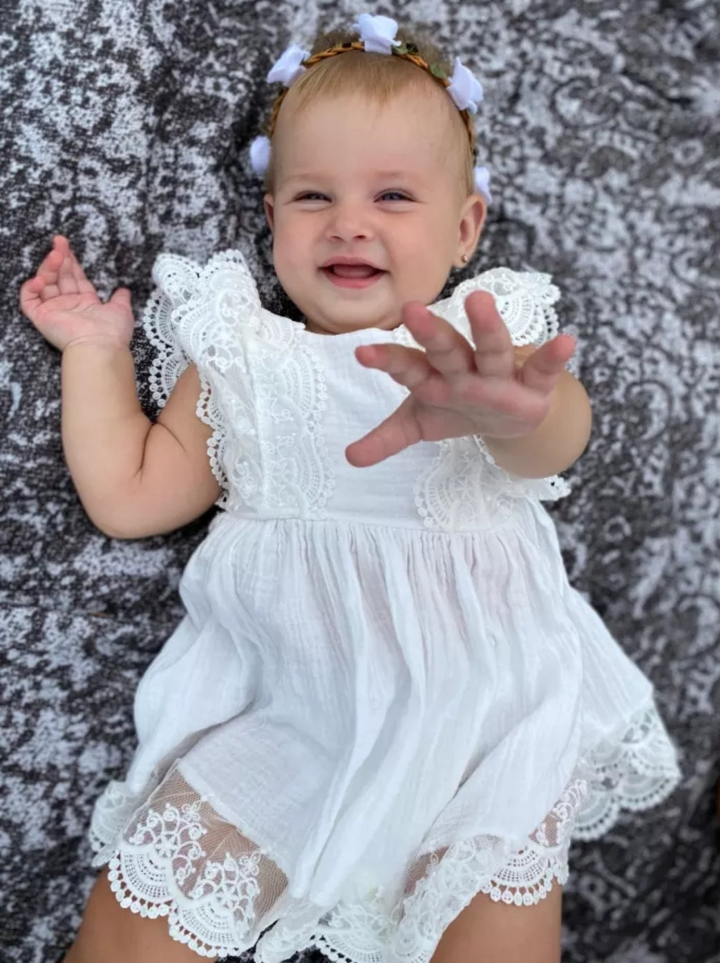 Sibling Outfits, White Lace Dress #1000691