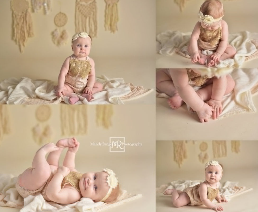 Lace Boho Romper with Gold Detail #1000187