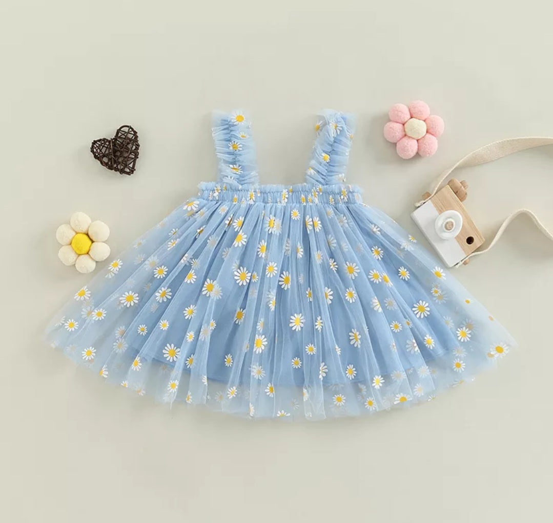 Blue Daisy Tulle Dress #1001067