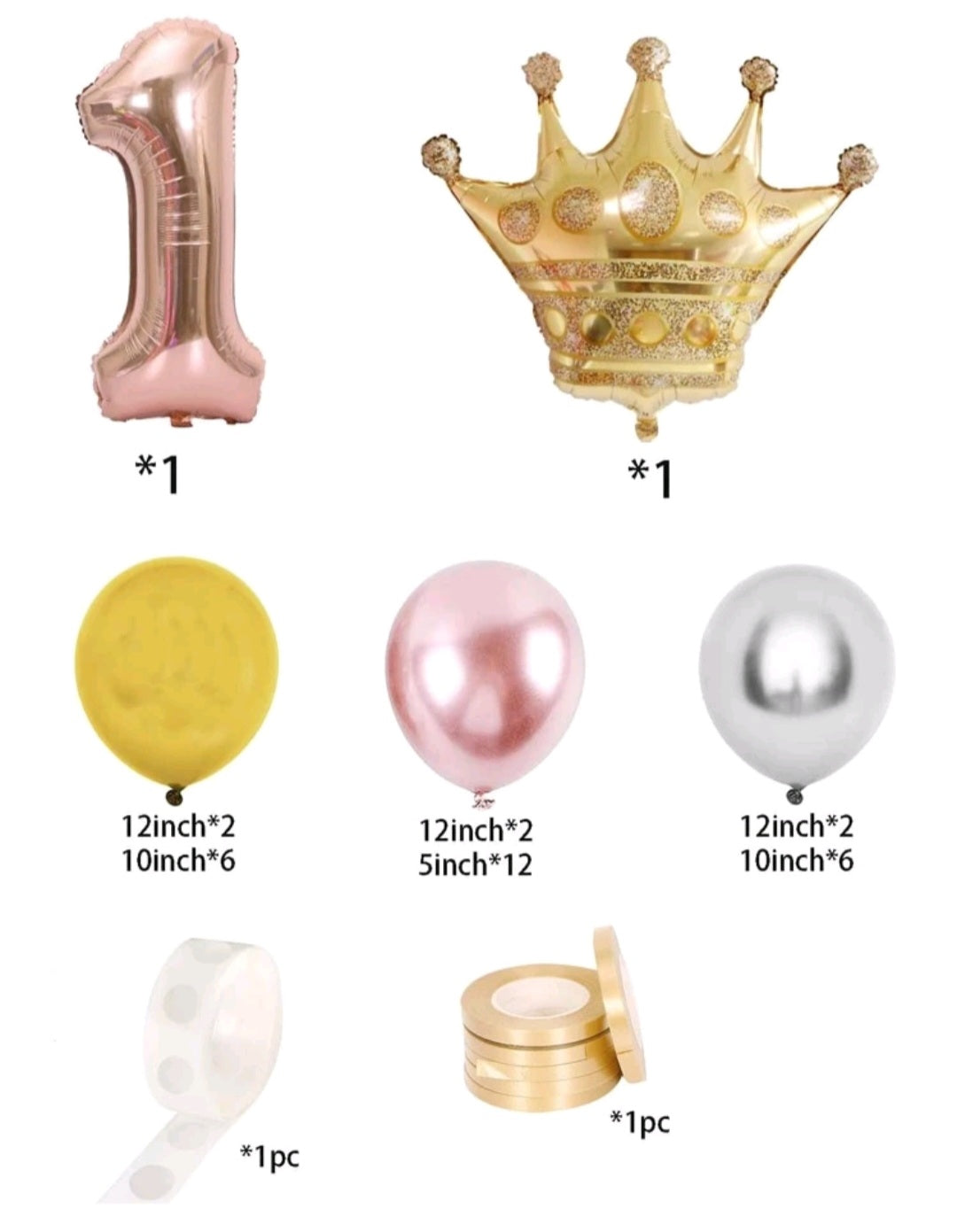 First Birthday 34PSC Balloon Set #500048